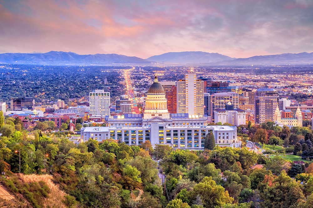 Utah state capitol building in Salt Lake City
